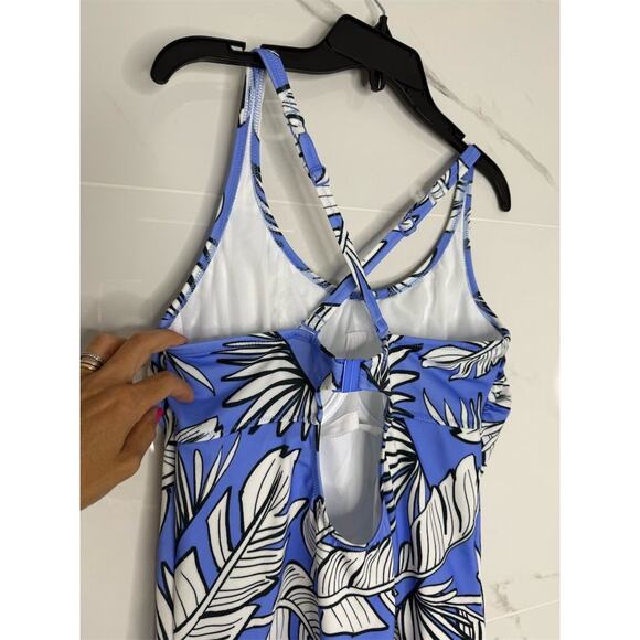 Freya Women's Floral Underwire One Piece Swimsuit Blue Size 36DD - Picture 4 of 12